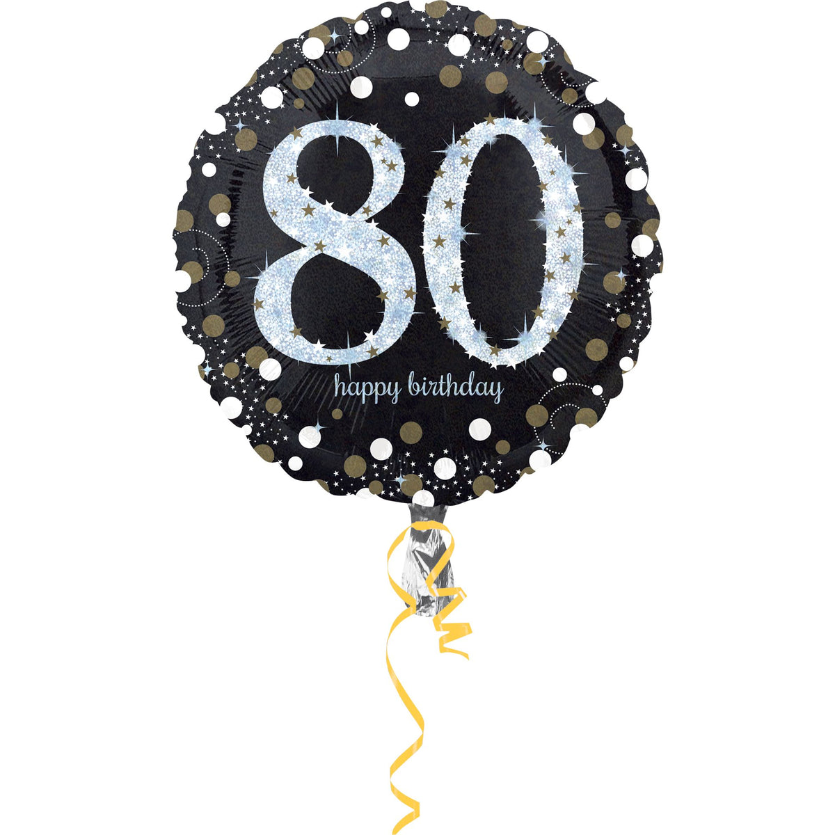 Sparkling 80th Birthday Foil Balloon - 18 Inch - Pack of 5