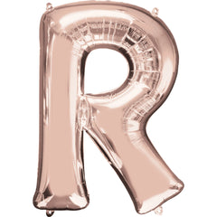 Rose Gold Letter R Foil Balloon - Pack of 5