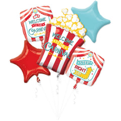 Carnival Theme Foil Balloon Bouquet - 5 Piece Set - Case of 24