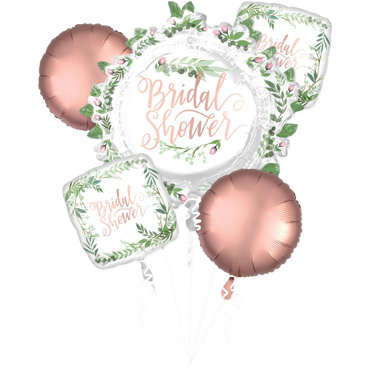 Elegant Love & Leaves Bridal Shower Balloon Bouquet, 5-pcs - Pack of 3