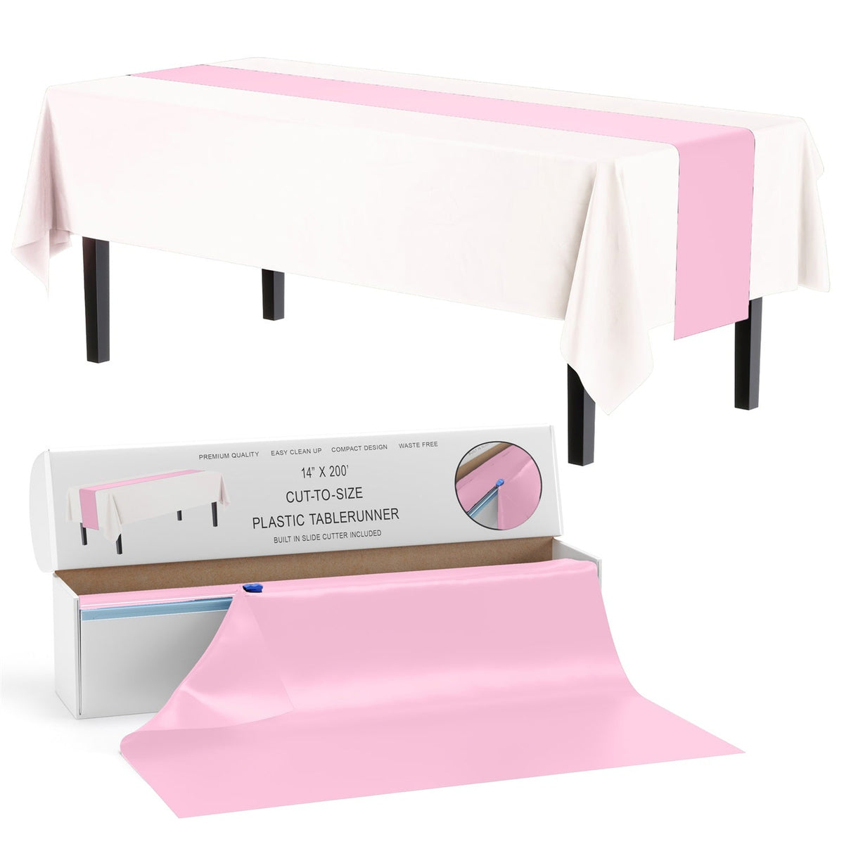 14 In. x 200 Ft. Pink Cut To Size Table Runner