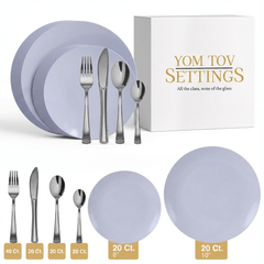 140 Piece Chambray Combo Set | Serves 20 Guests