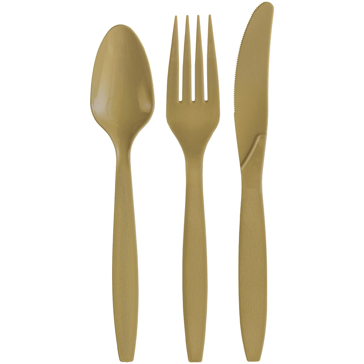 Gold Plastic Cutlery Set - 32 Pieces - Pack of 2