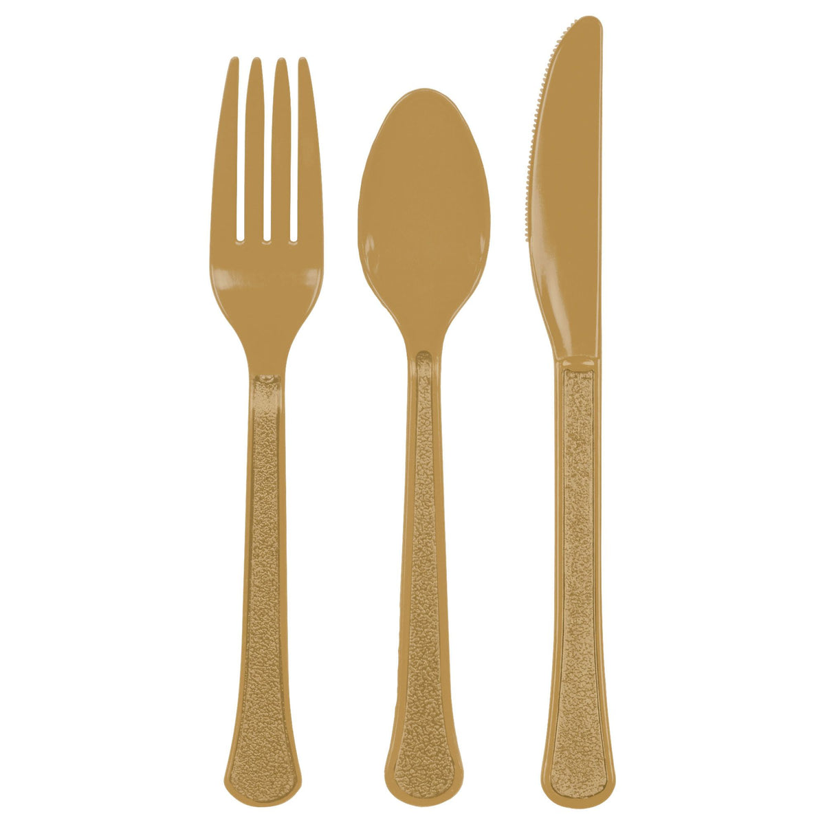 Gold Heavyweight Plastic Cutlery Set - 24 Count - Pack of 2