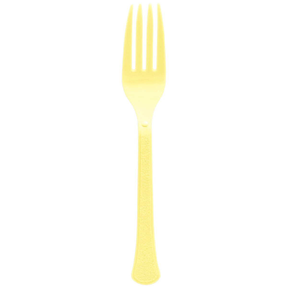 Heavy-Duty Light Yellow Plastic Fork, 20-ct - Pack of 5