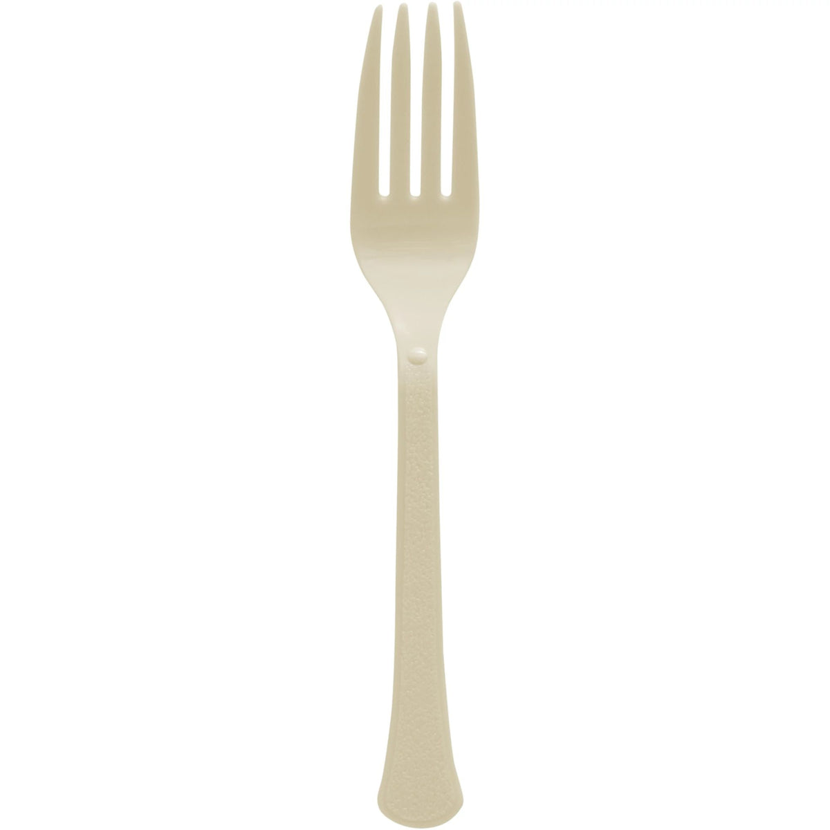 Vanilla Crème Heavyweight Plastic Forks, 20-ct - Case of 72