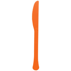 Heavyweight Orange Plastic Knives - Mid Cut Design, 20-pk - Pack of 12