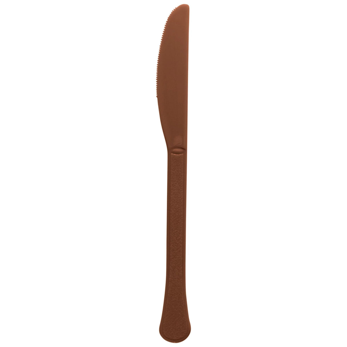 Heavyweight Brown Plastic Knives - Solid Color Collection, 20-pk - Pack of 12