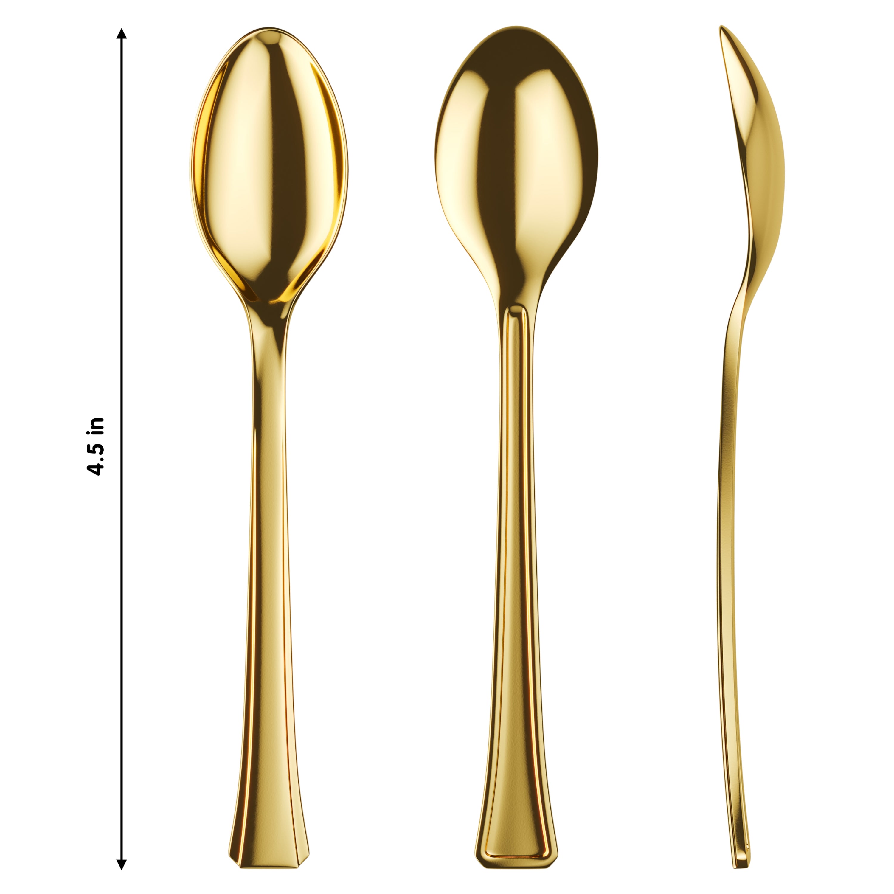 Exquisite Classic Gold Plastic Tasting Spoons | 100 Count