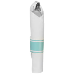 Premium Rolled Cutlery Set with Guest Towel - Robins Egg Blue | 240 Count