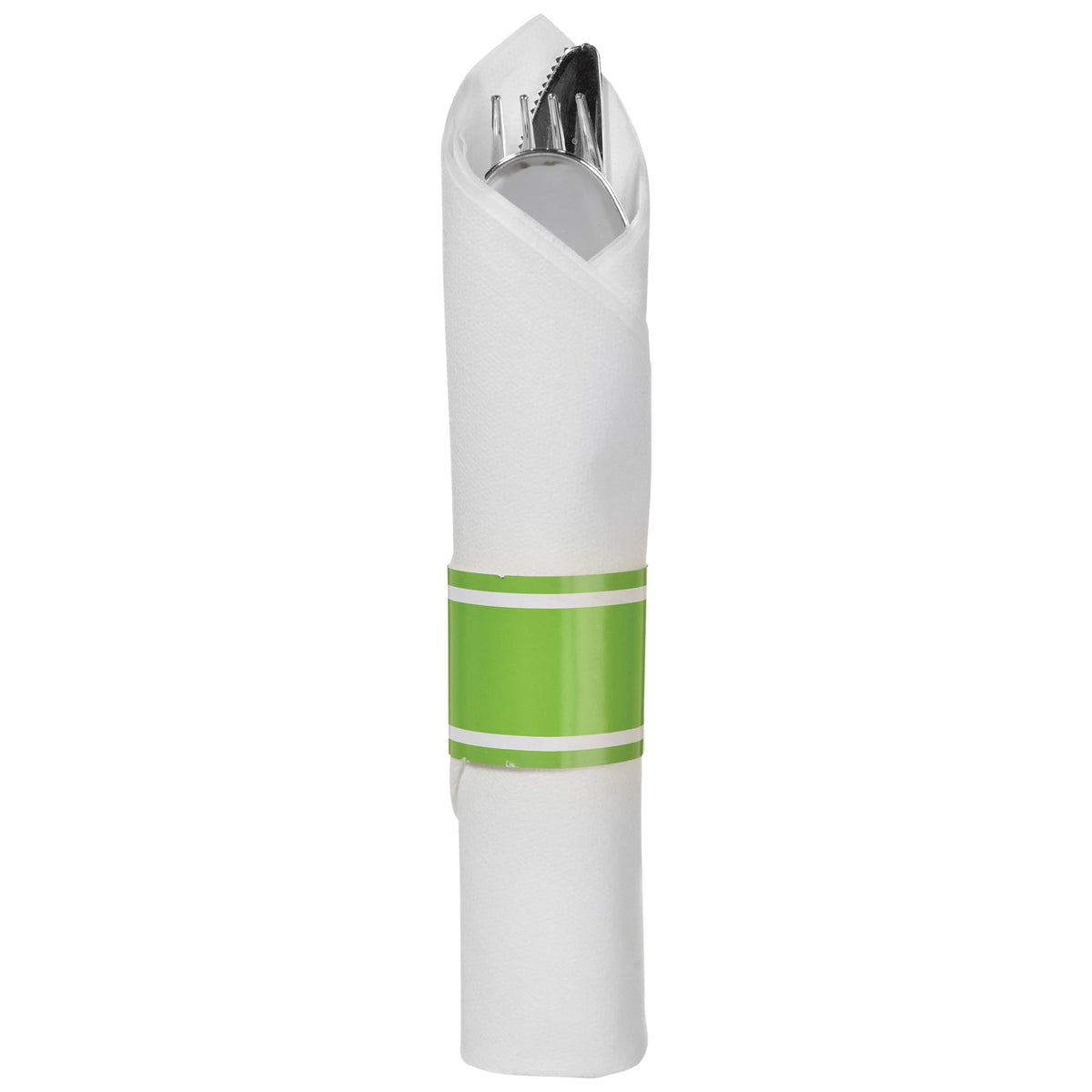 Premium Kiwi Rolled Cutlery Set with Guest Towel | 60 Count
