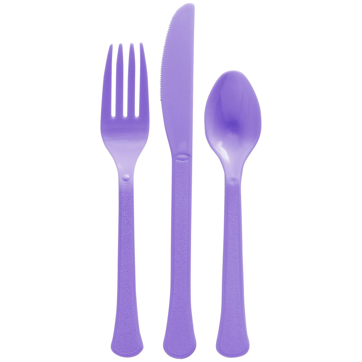 Heavyweight Lavender Plastic Cutlery Set - Pack of 12