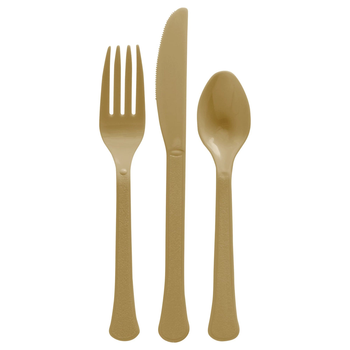 Heavyweight Gold Plastic Cutlery Set - Case of 72