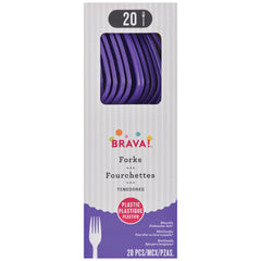 Vibrant Purple Plastic Forks - 20-ct - Pack of 5