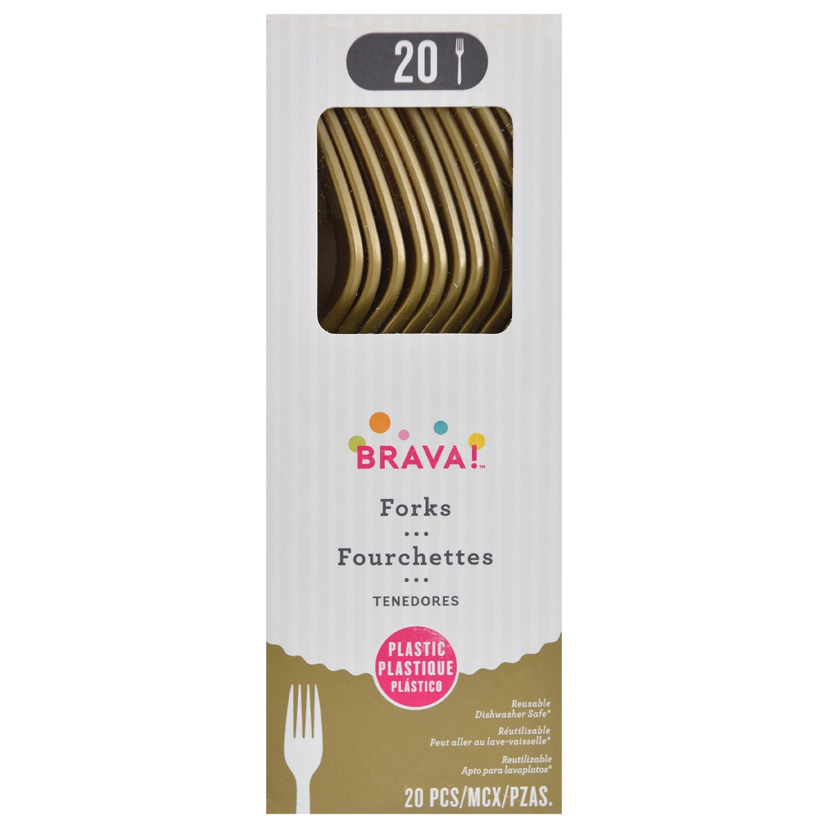 Elegant Gold Plastic Forks - 20-ct - Case of 72