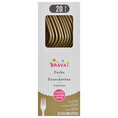 Elegant Gold Plastic Forks - 20-ct - Pack of 12