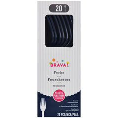 True Navy Plastic Forks - 20-ct - Case of 72