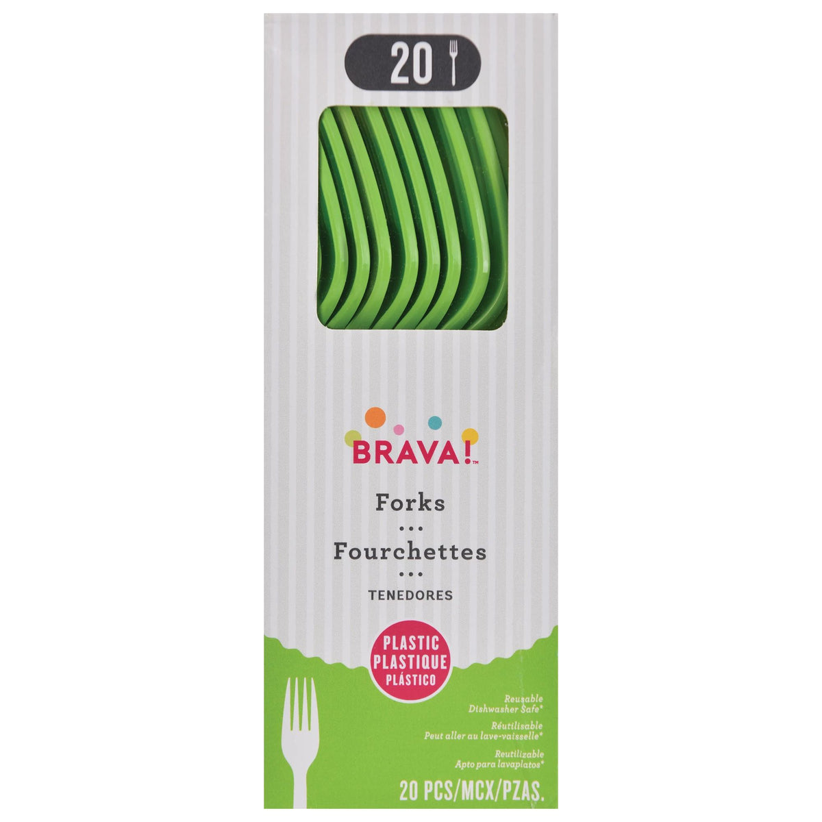 Kiwi Green Plastic Forks - 20-ct - Pack of 5