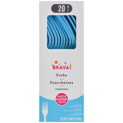 Caribbean Blue Plastic Forks - 20-ct - Pack of 5
