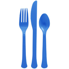 Blue Heavy-Duty Plastic Solid Color Reusable Cutlery, 24-ct - Case of 72