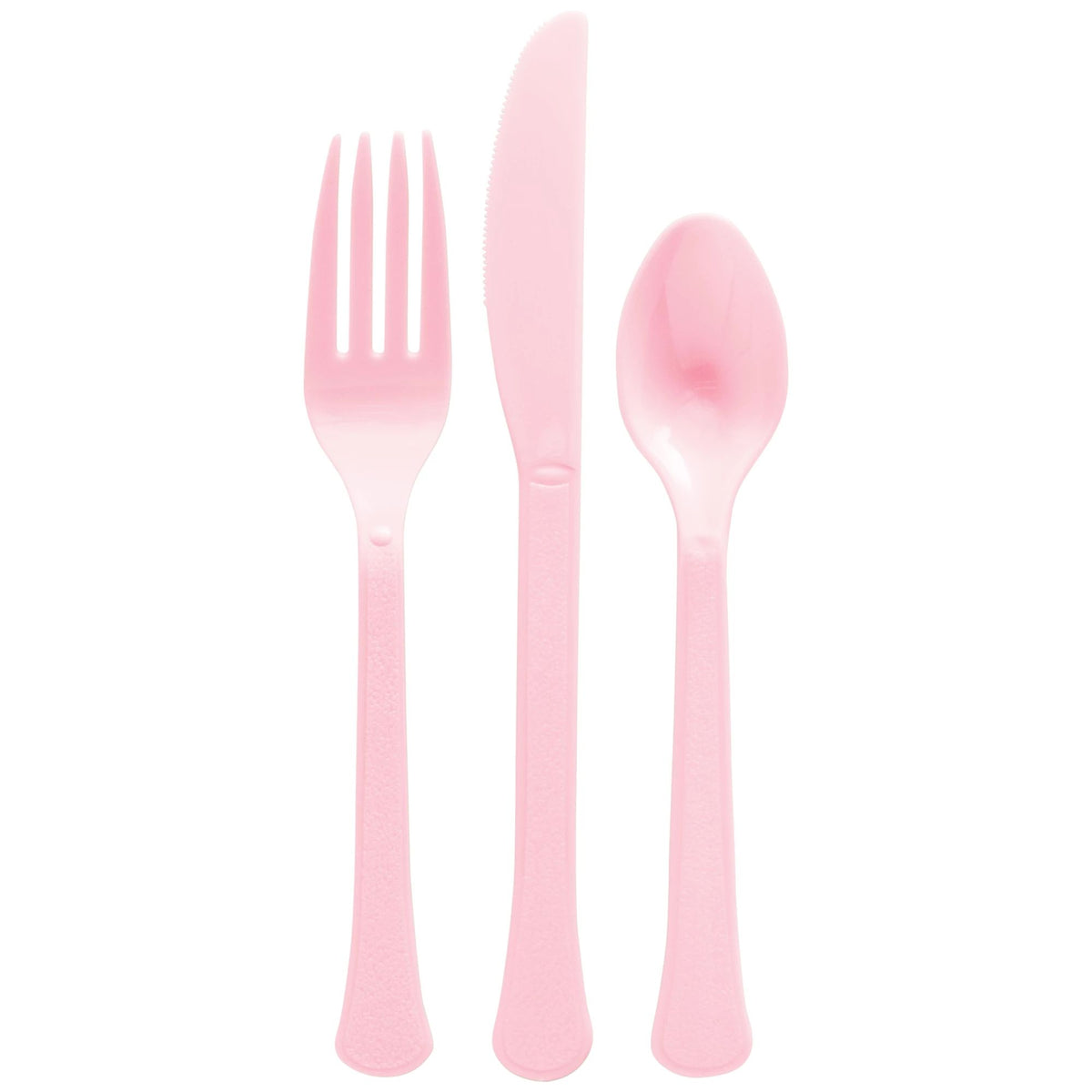 Pink Heavy-Duty Plastic Solid Color Reusable Cutlery, 24-ct - Case of 72