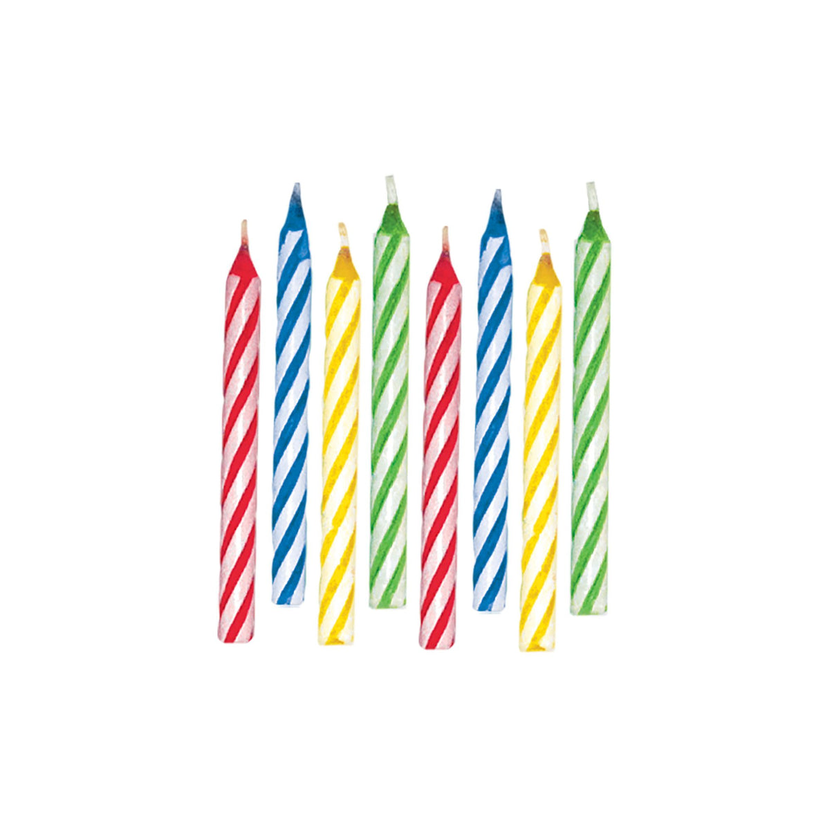 Magic Re-Lite Spiral Birthday Candles - Assorted Colors, 10-ct - Case of 72