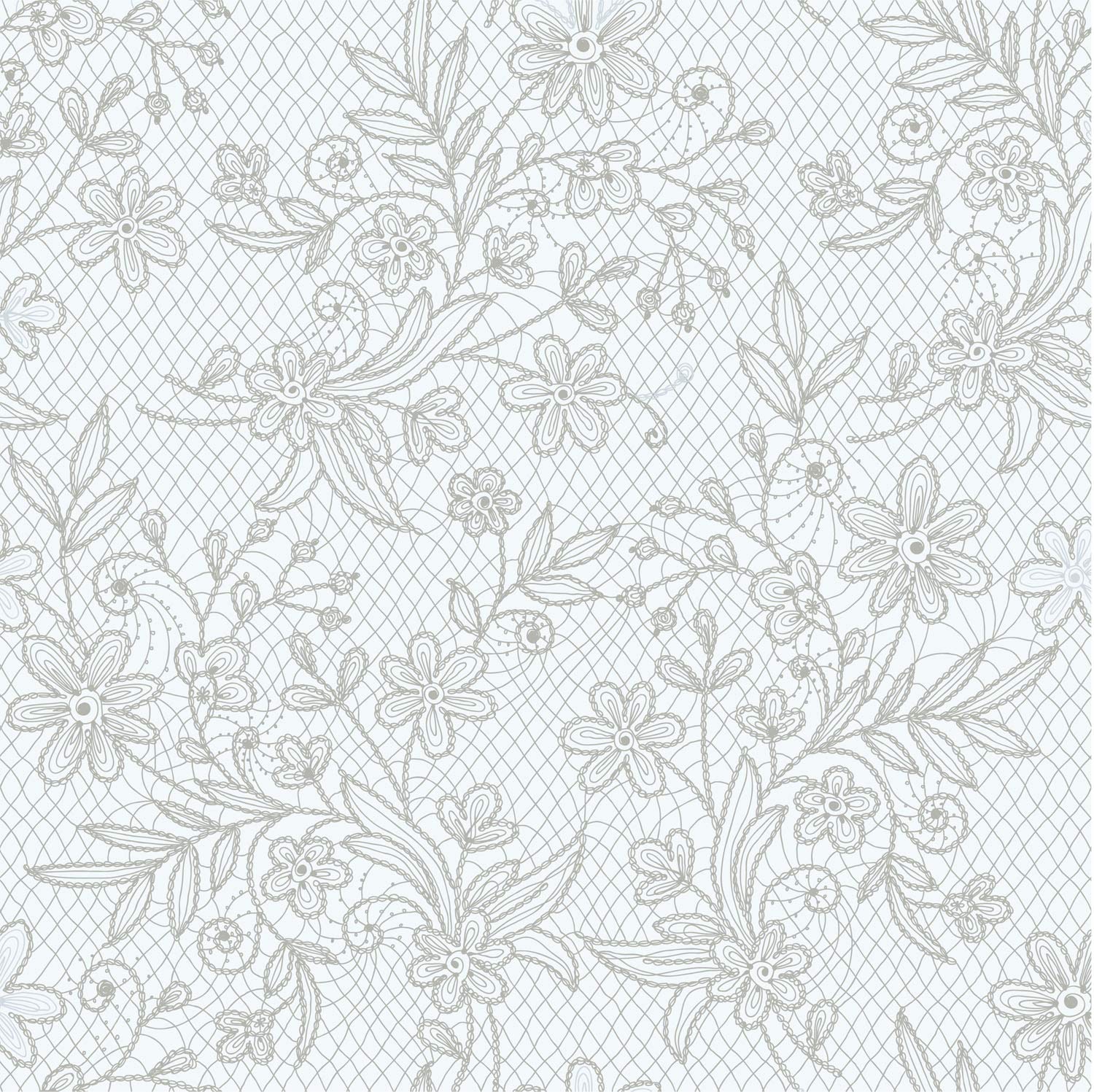 Silver Floral Printed Plastic Table Covers | 48 Count