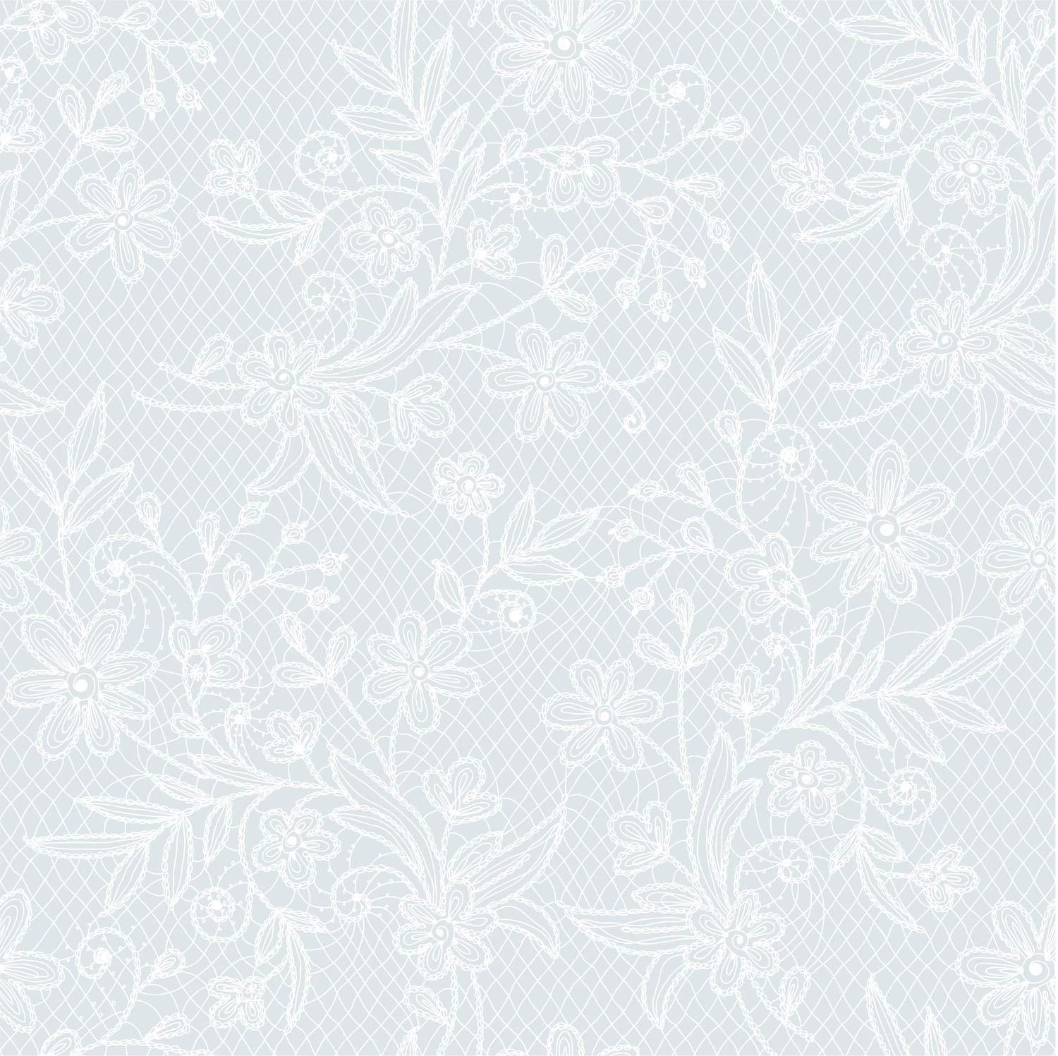 White Floral Table Cover | 6 Pack