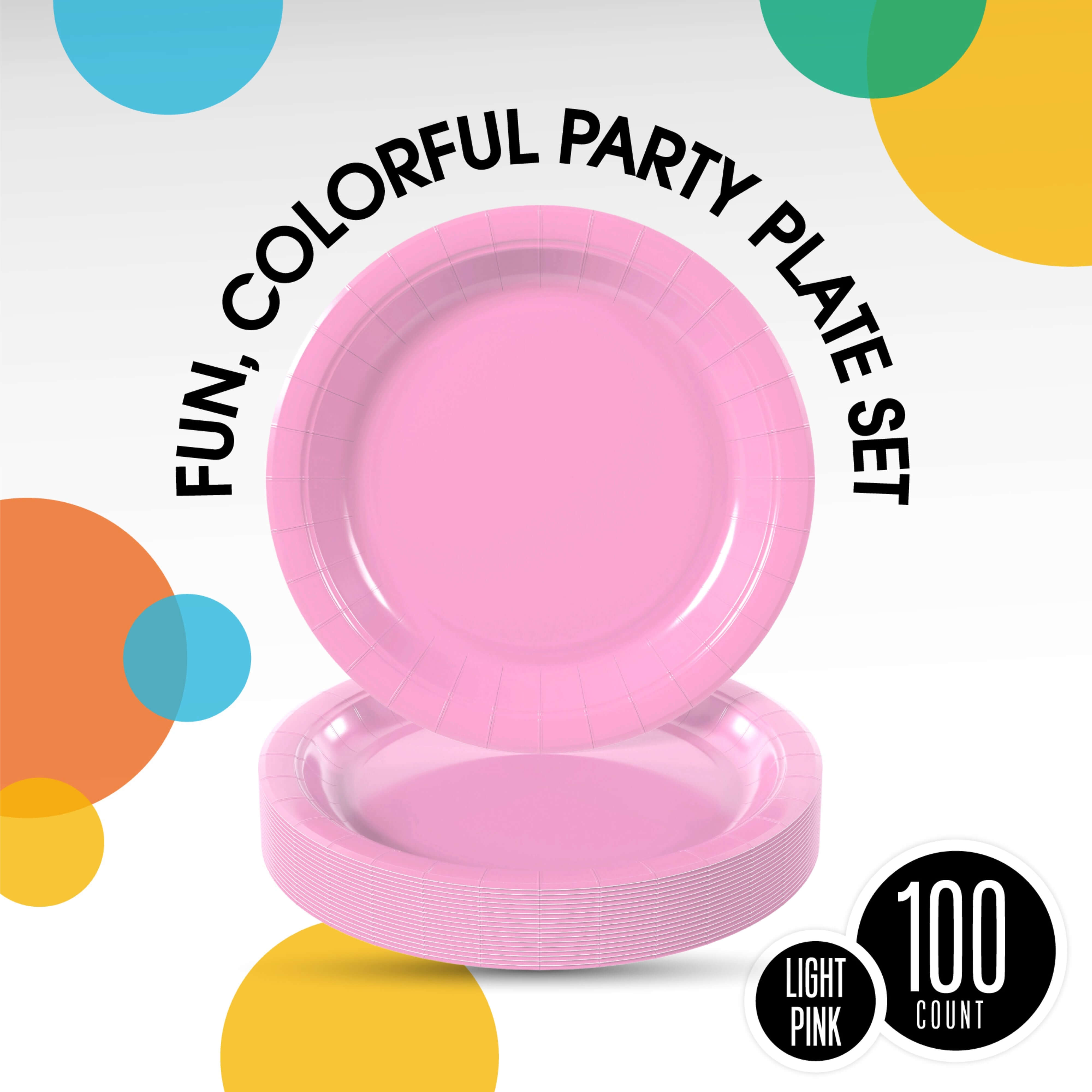 10 In. Pink Paper Plates | 100 Count