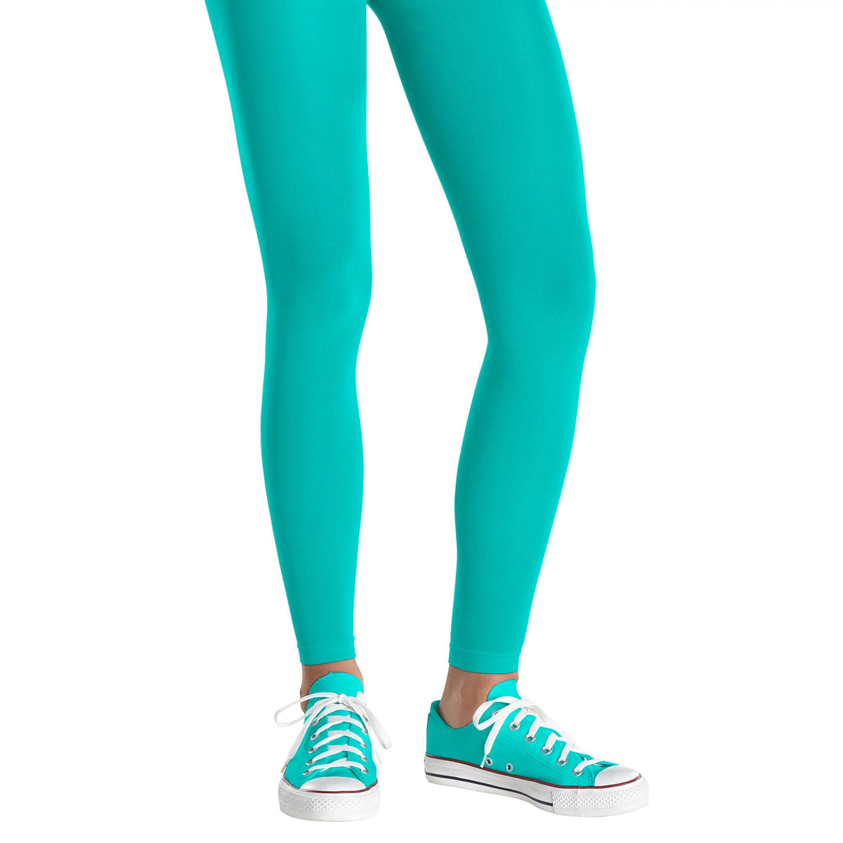 Turquoise Adult Footless Tights, One Size, Costume Accessory - Pack of 3