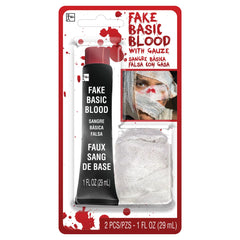 Fake Blood and Gauze Makeup Kit (1 oz) - Pack of 2