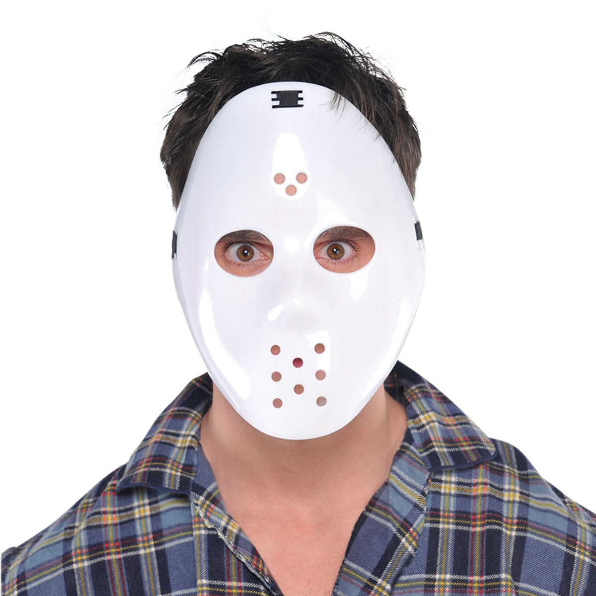 Hockey Horror Mask - White Plastic Costume Accessory - Pack of 2