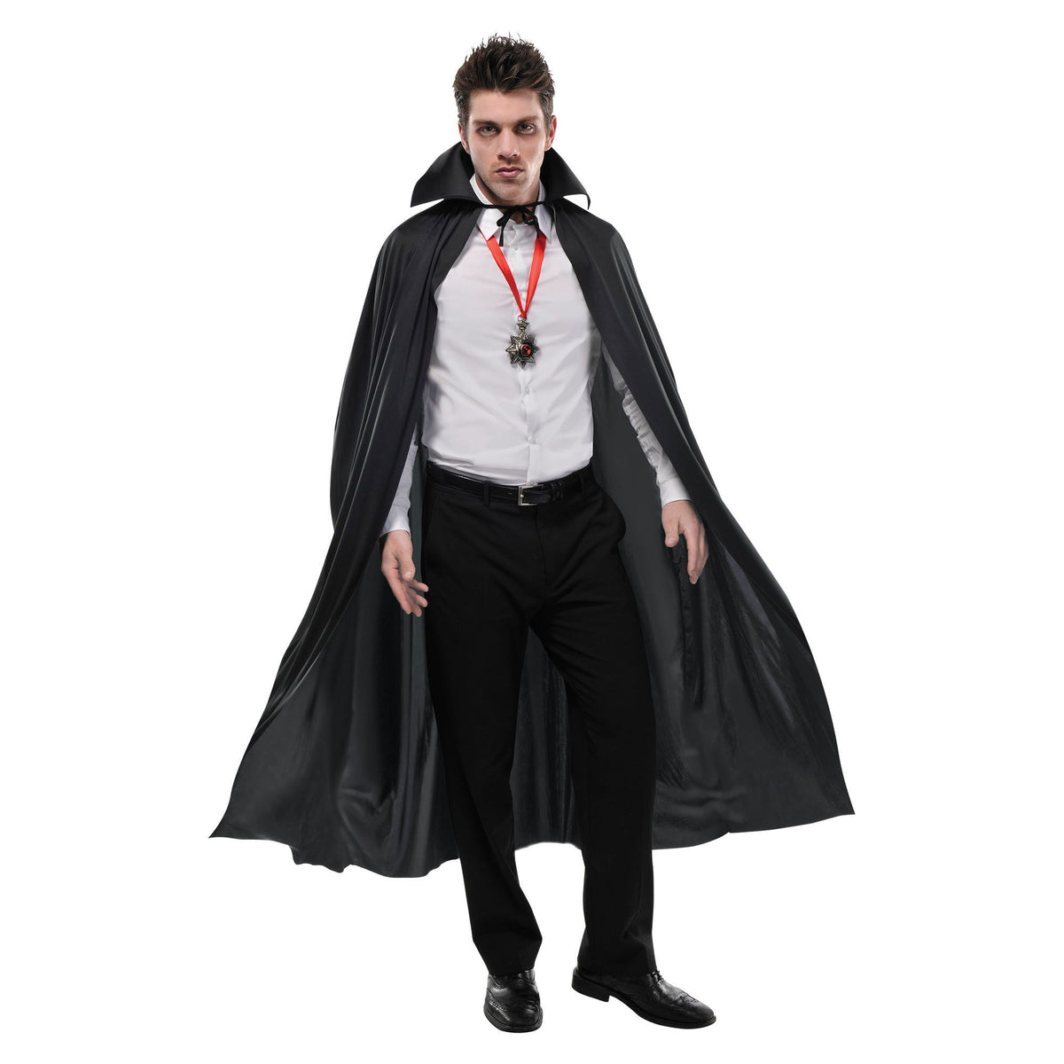 Adult Vampire Cape with Collar, Black, One Size, Wearable Costume Accessory - Case of 12