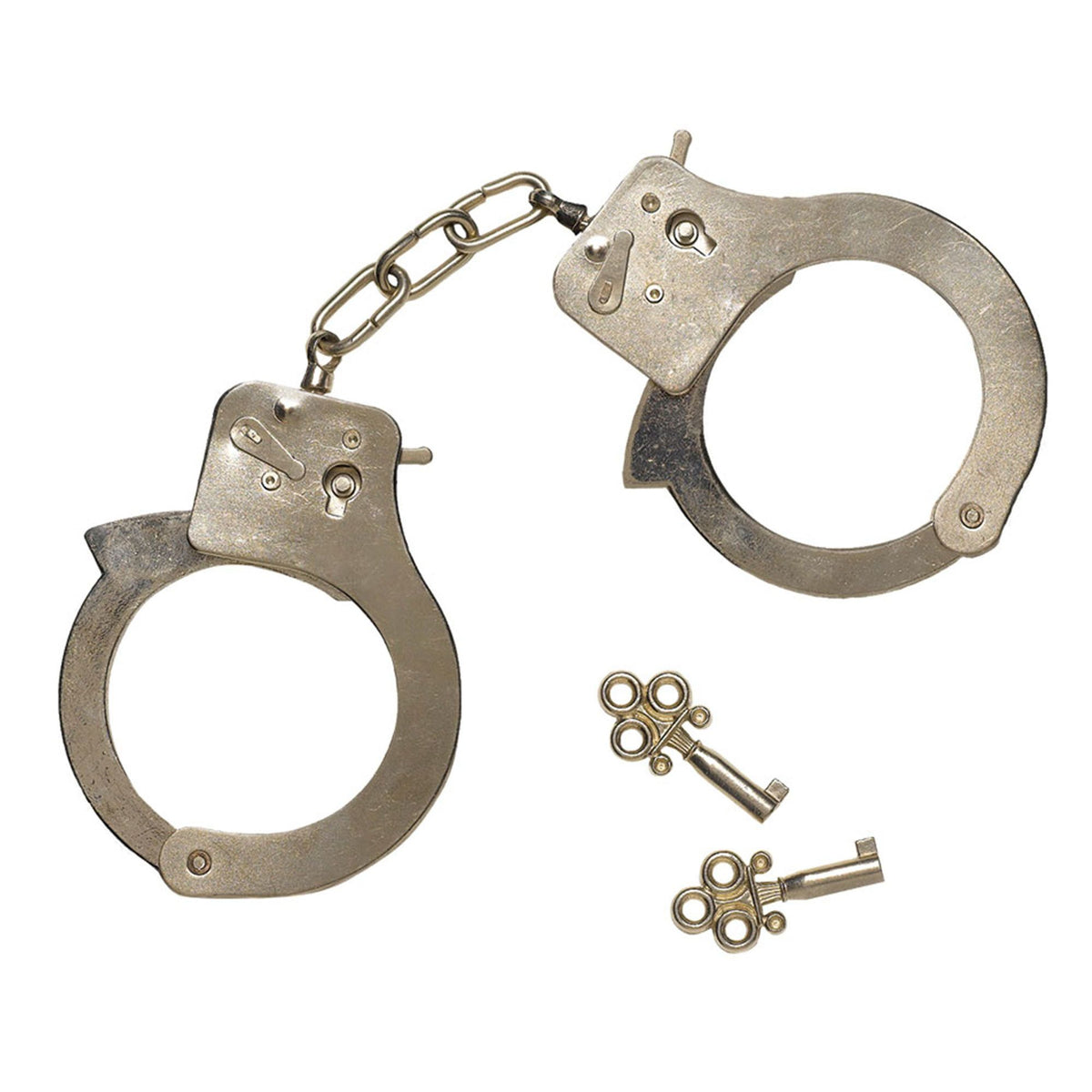 Metal Police Handcuffs with Key, Silver, One Size - Pack of 12