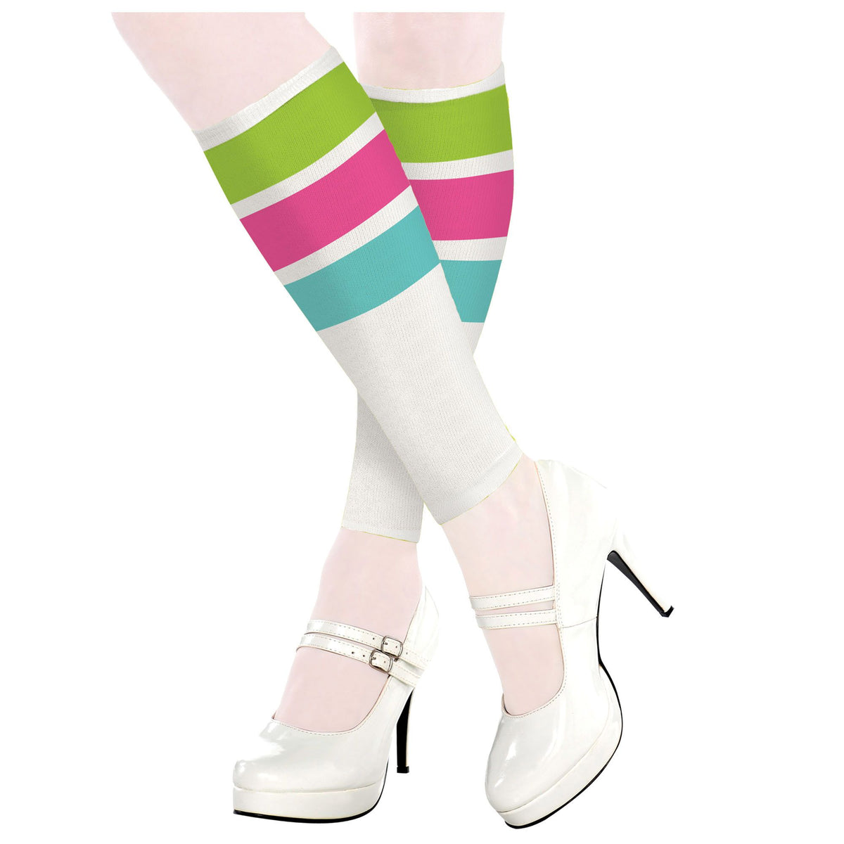 1980s Awesome Striped Leg Warmers, One Size, 2-pcs - Case of 48