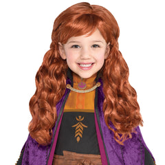 Disney Frozen Anna Long Curly Hair Wig, Orange, One Size - Case of 9