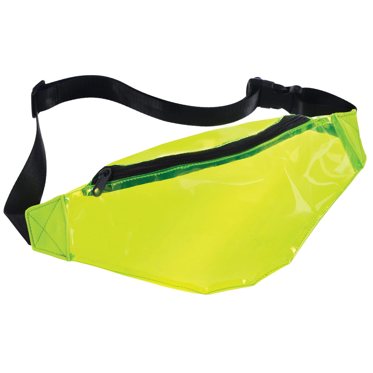 1980s Neon Yellow Fanny Pack, One Size - Pack of 6