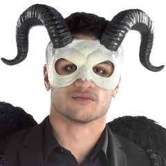 Ram Horned Half Mask, Black/White, One Size - Case of 6
