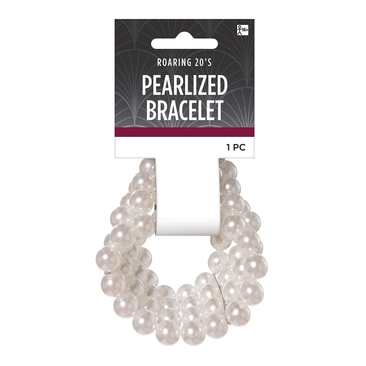 Multi-Strand Faux Pearl Bracelet, White, One Size - Case of 72