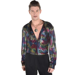 Retro Men's Disco Shirt, Adult Standard Size up to Size 44 - Case of 9