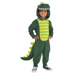 Toddler & Kids' Dinosaur Green Jumpsuit with Hood Costume, Assorted Sizes - Pack of 2