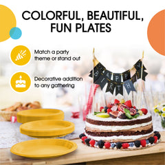 7 In. Yellow Plastic Plates | 100 Count