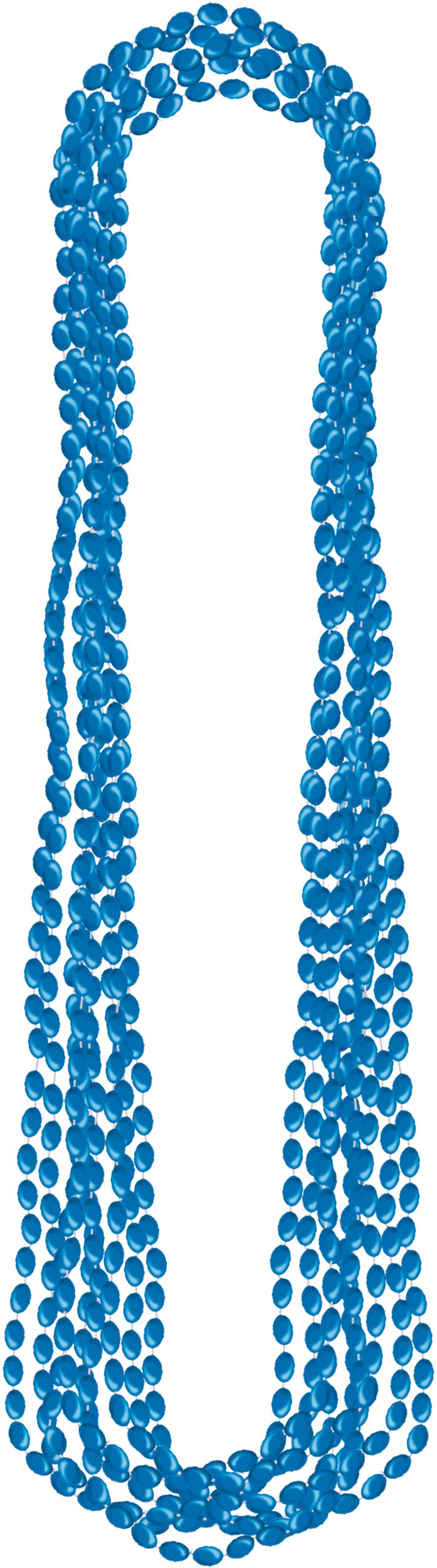 Royal Blue Metallic Bead Necklaces, 30-inch, 8-Pack - Case of 72