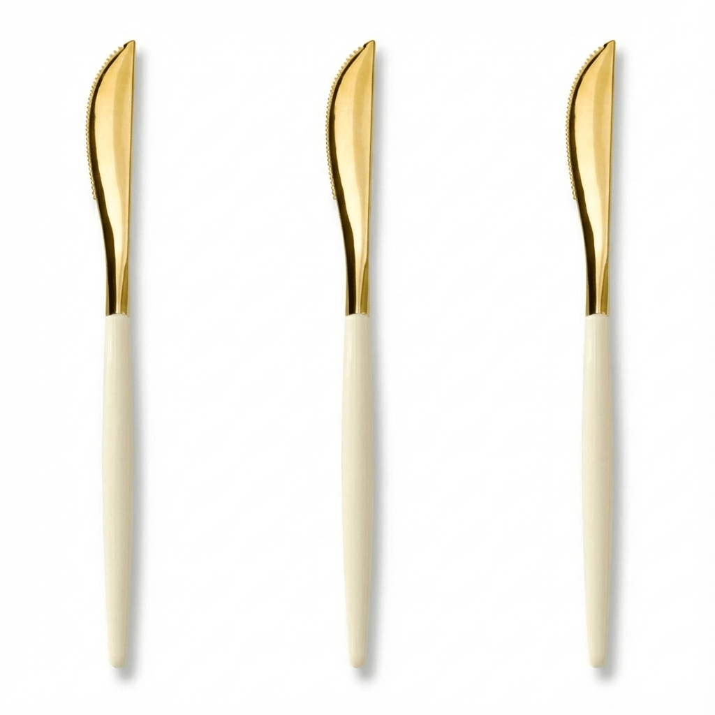 Trendables Knives Ivory/Gold | 40 Count