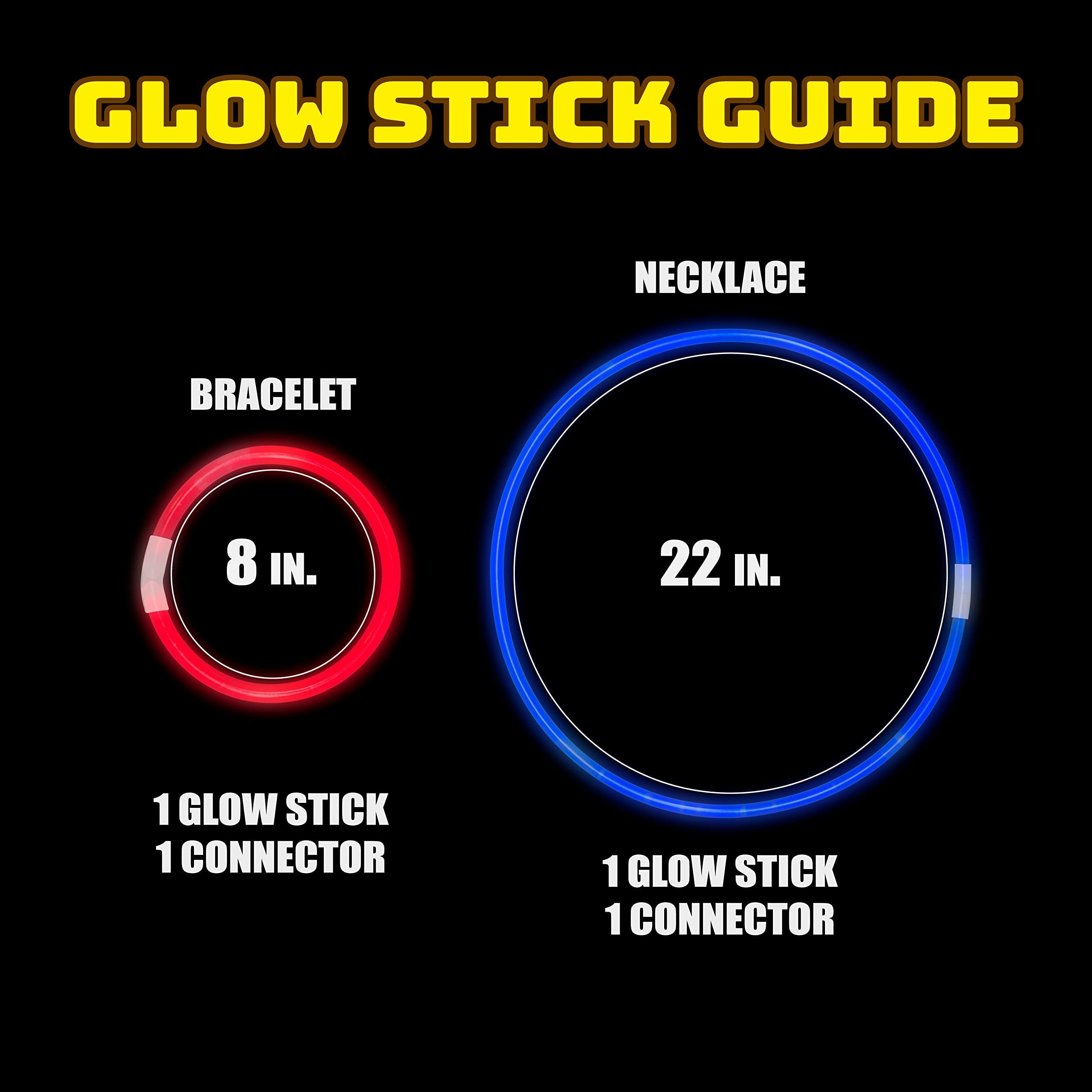 8 Inch. Glow Sticks Bracelets Neon Colors | 1000 Count