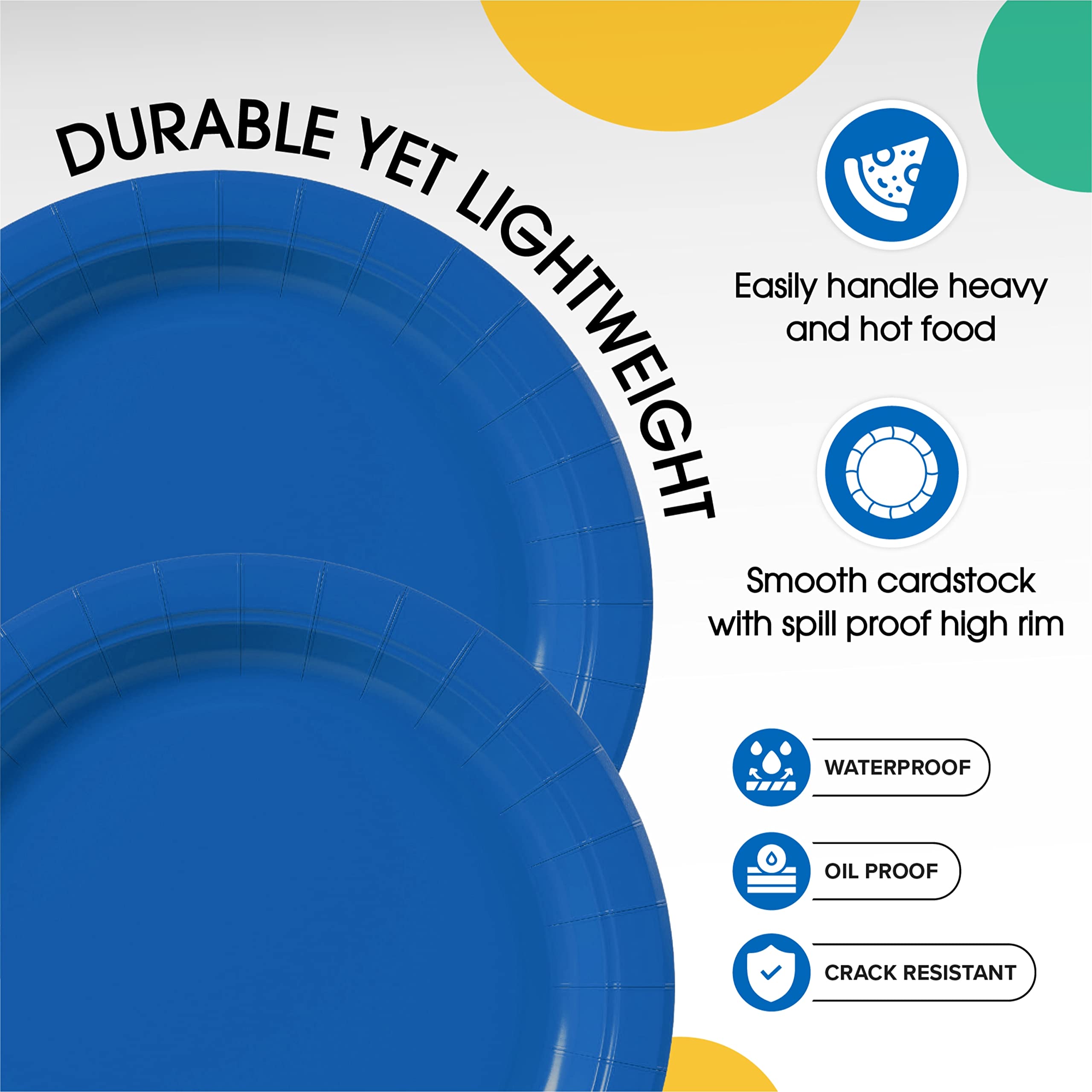 9 In. Dark Blue Paper Plates | 100 Count