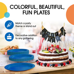 9 In. Dark Blue Paper Plates | 500 Count