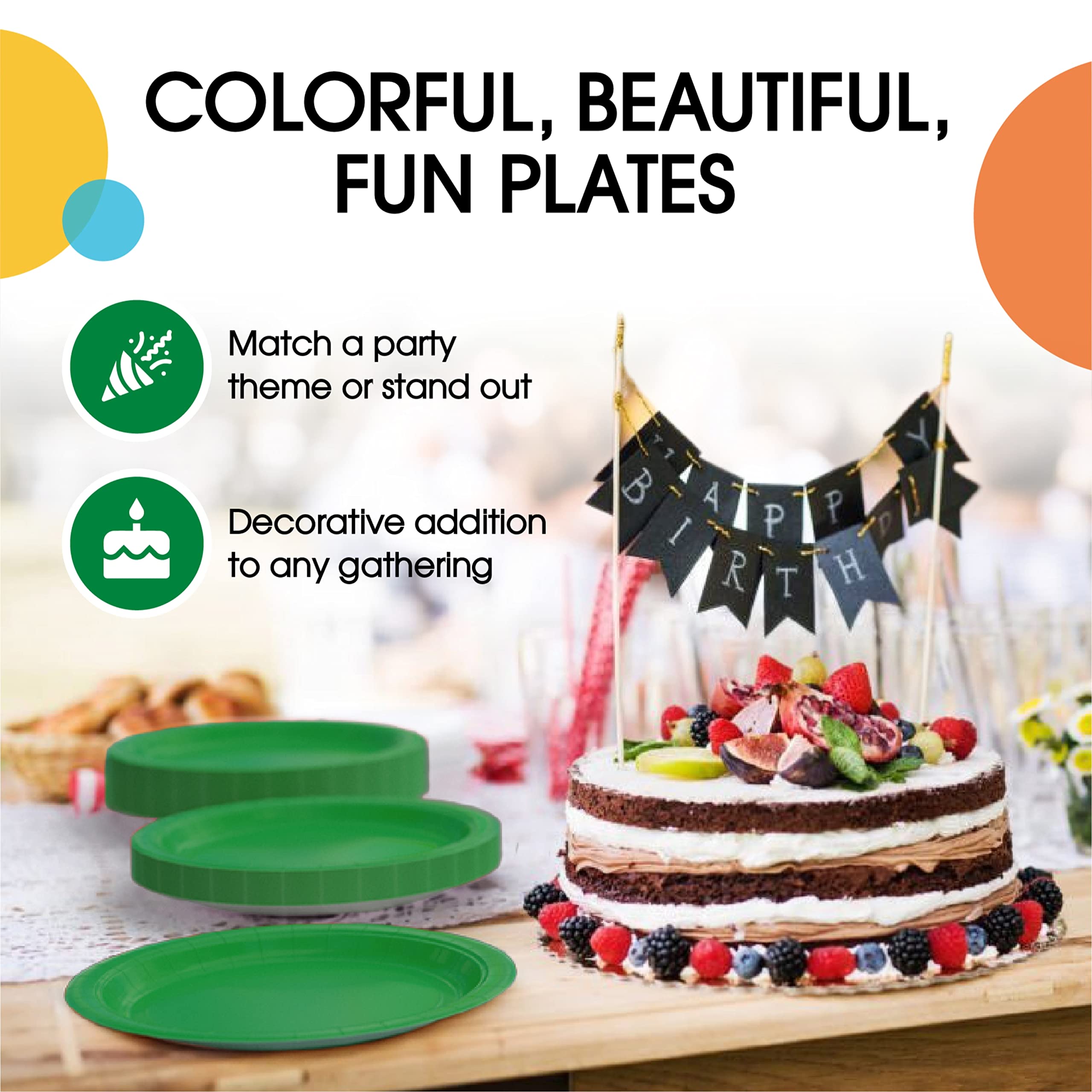 9 In. Emerald Green Paper Plates | 500 Count