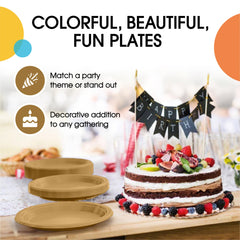 9 In. Gold Plastic Plates | 100 Count