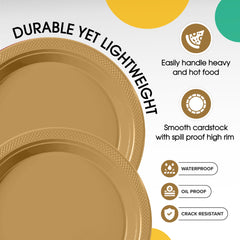 9 In. | Gold Plastic Plates | 600 Count